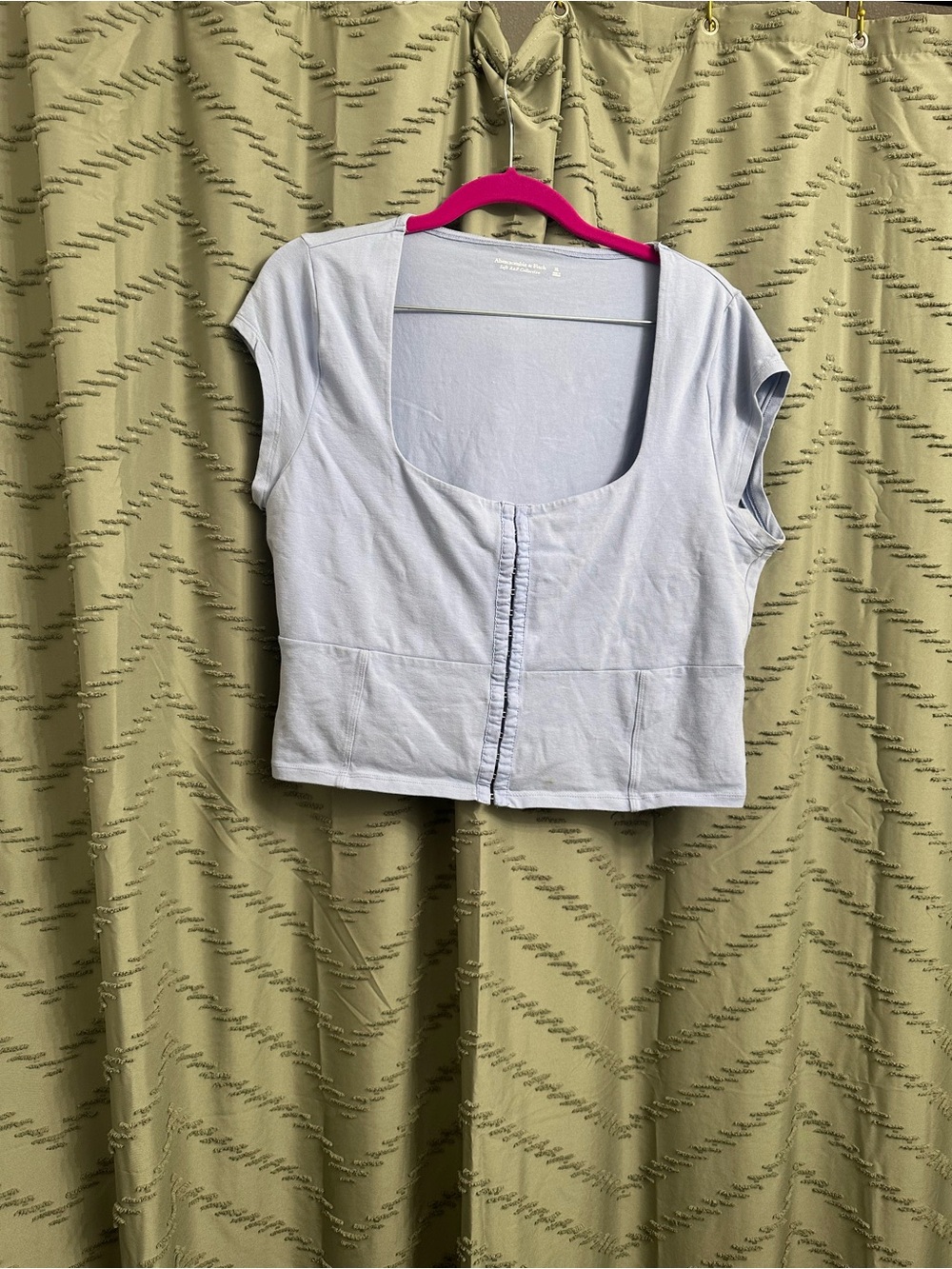 Abercrombie and fitch top size XL 
Top Shirt Blouse
Crop cropped 
Light blue 
Ab